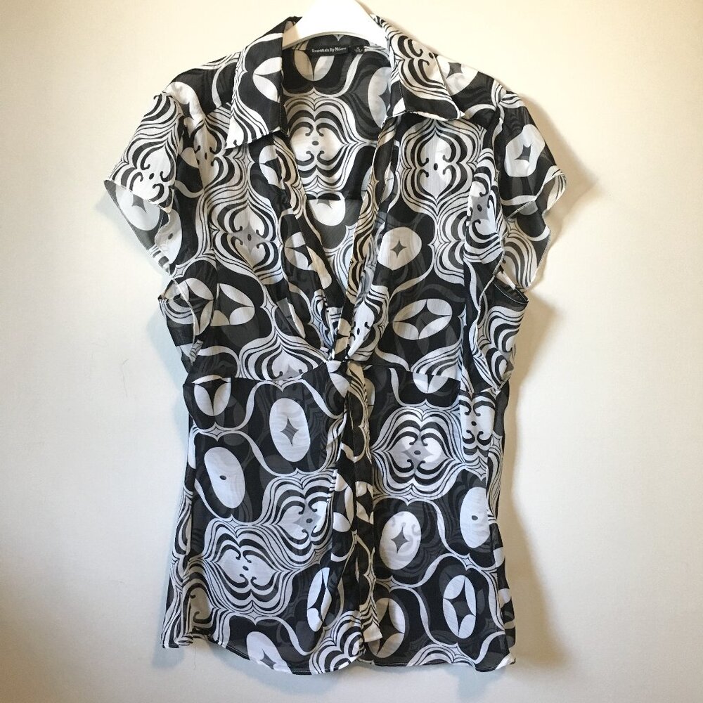 Essentials by Milano Vintage Chiffon Ogee Top Twist Waist XL